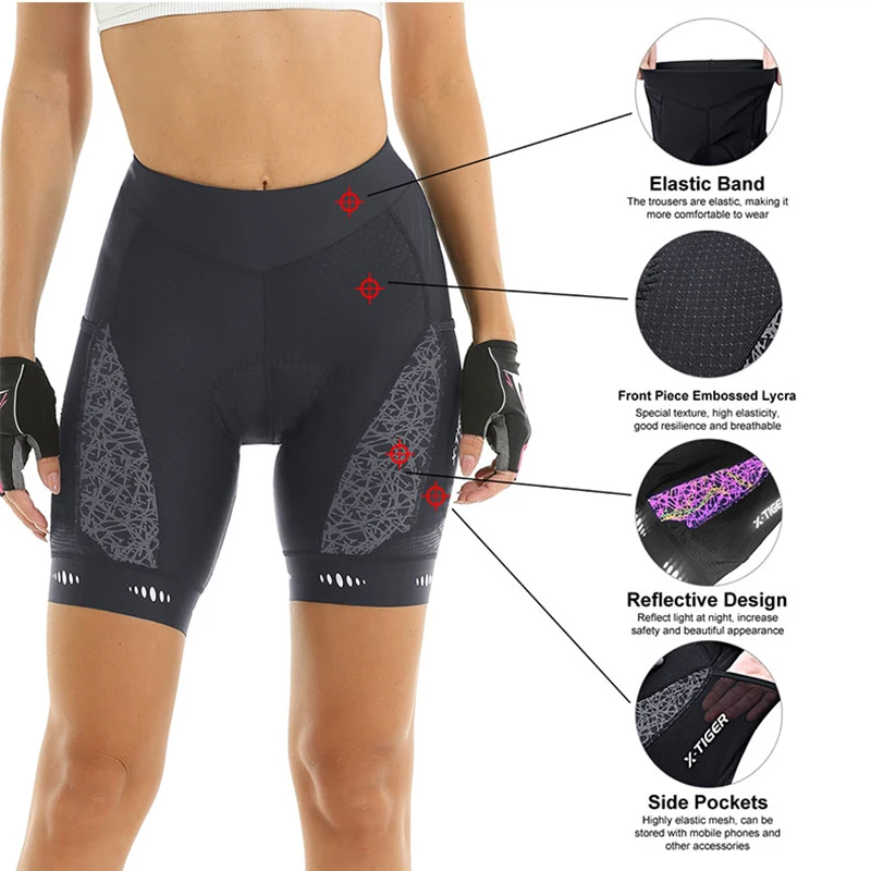 X-TIGER calções de ciclismo fe - Mountain Biking Shorts Women avaliação e preço